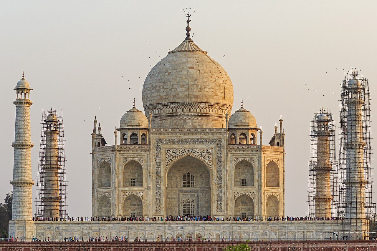 The Taj Mahal seen across its formal Mughal garden