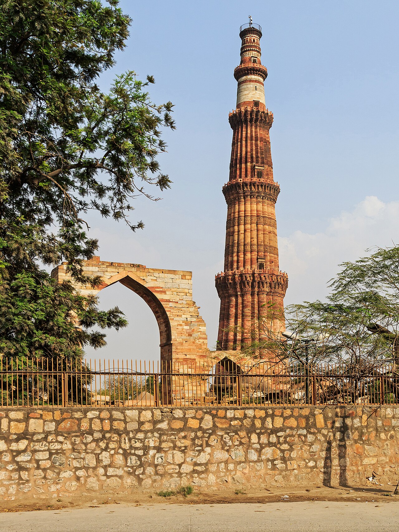 The Qutub Minar, a 73-metre victory tower in Delhi